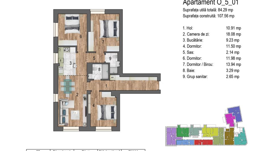 4 camere I Timpuri Noi I Direct Dezvoltator - Poză 11