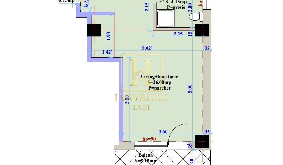 Apartament 1 camera NOU 35 mp Bucium Visan 57600 euro - Poză 5