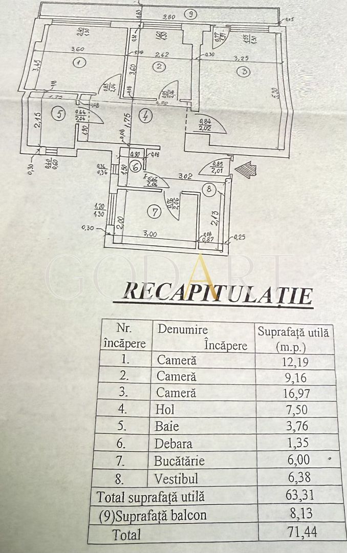 Apartament 3 camere | Obor | Ready to move - Schiță 14