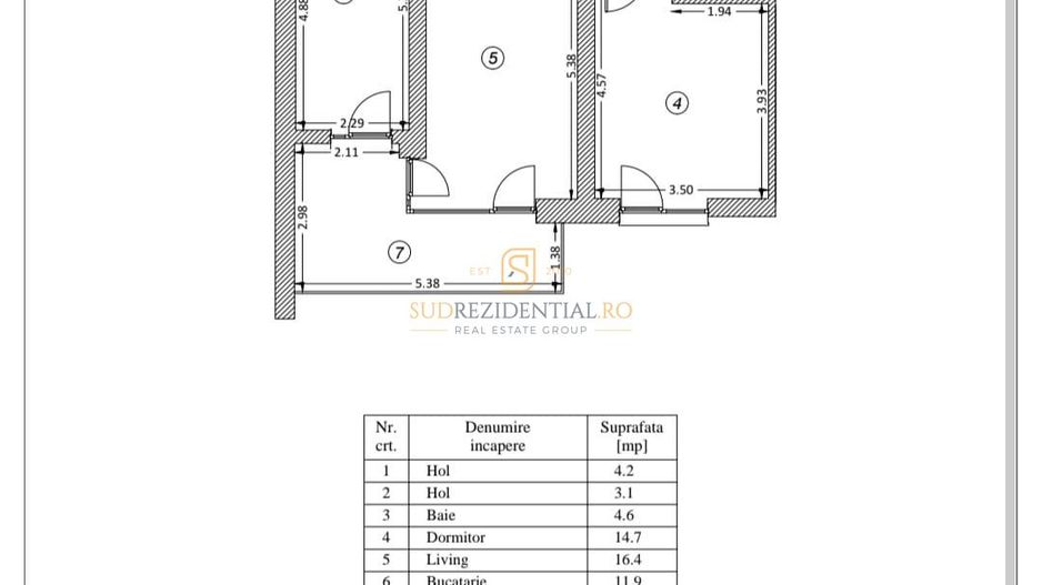Apartament cu 2 camere, prima inchiriere – Metalurgiei, Sector 4 - Schiță 8