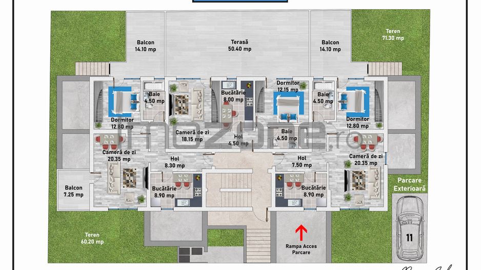 Prelungirea Ghencea, bloc nou, 2 camere 55mp, curte 60mp, terasa si balcon 21mp - Poză 5