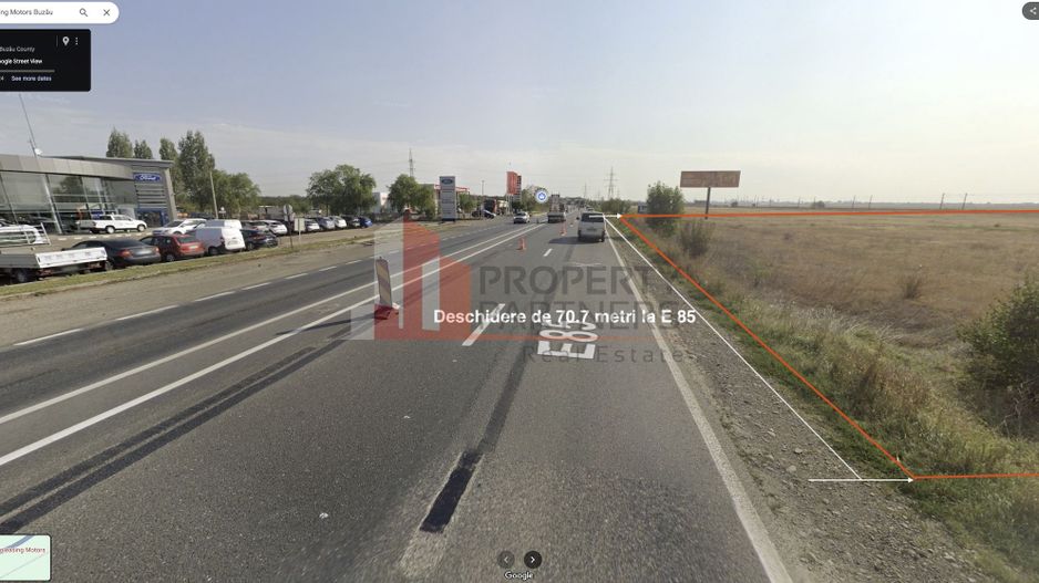 Teren Intravilan 10.889 mp – Deschidere 70 ml la E85, Buzău – Locație Strategic - Poză 2