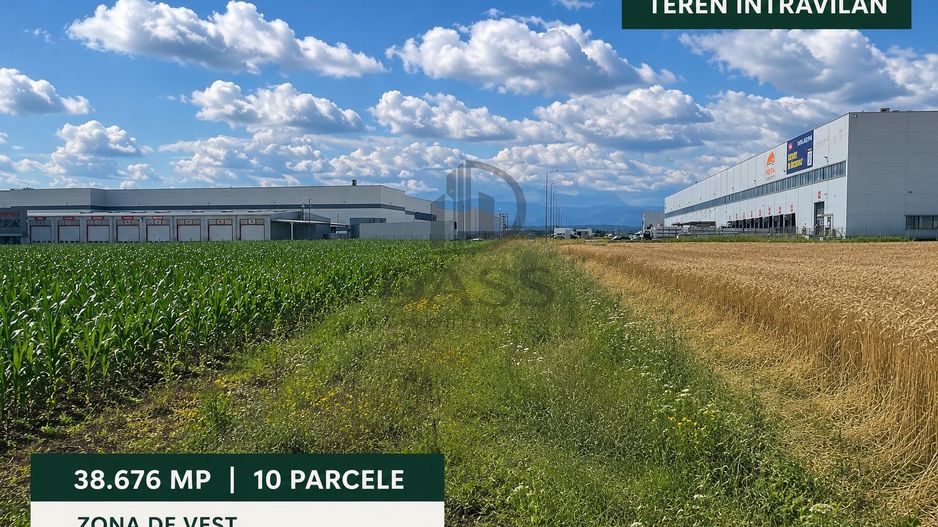 Teren intravilan 38.676 mp | 10 parcele | Zona de Vest - Poză 1