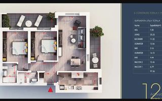 3 camere , finalizat,Incalzere Pardoseala,Titan-Auchan - Schiță 3