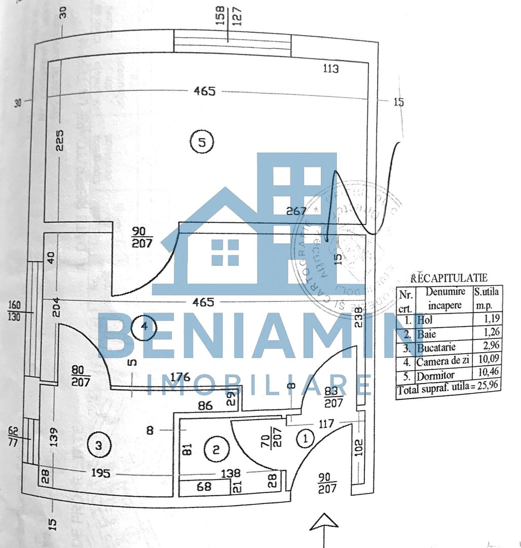 Apartament 2 camere semidecomandat Valea Rosie - Schiță 7