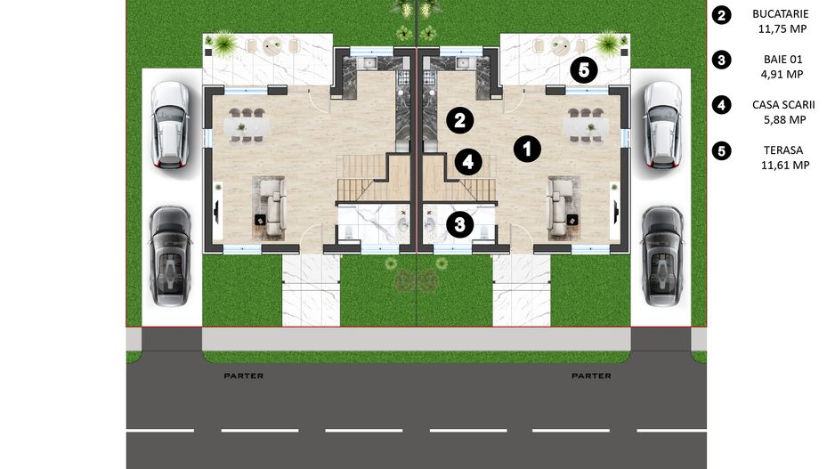 PORUMBESCU RESIDENCE OTOPENI | Vile duplex | 4/5 CAMERE | Comision 0% - Schiță 40