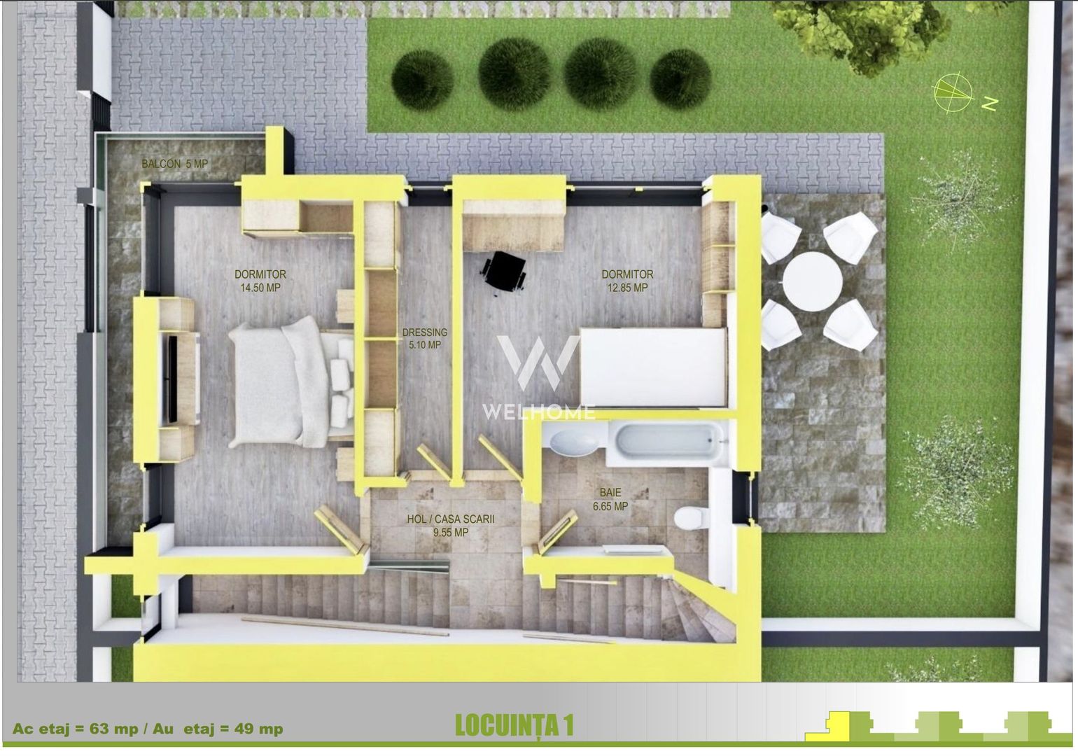 Casa MODERNA cu etaj RETRAS, zona Triajului, Selimbar - Poză 16