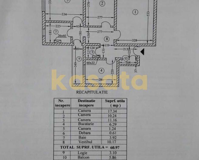 OPORTUNITATE | APARTAMENT 3 CAMERE | DOAMNA GHICA | RENOVAT - Schiță 8