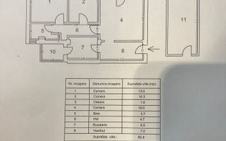 TOMIS NORD - 3 camere gata de mutat | piata Ciresica | scoala 29,38 - Schiță 2