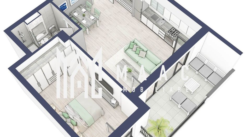 Apartament 2 camere | Etaj 3 | Balcon 10.7 |Turnisor - Poză 2