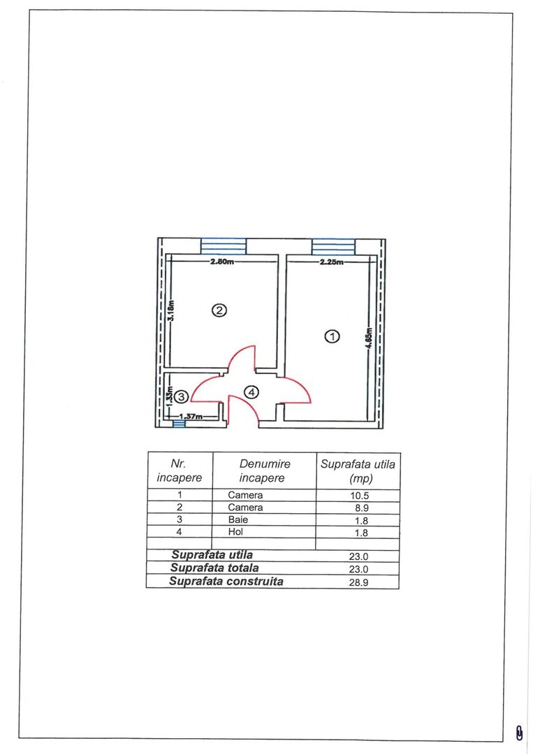Apartament cu 2 camere, ETAJ 1, mobilat și utilat, VASLUI - zona PROCOPIU; - Poză 5