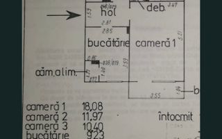 3 camere decomandate / 2 bai/ Zona Profi Zorilor - Schiță 10