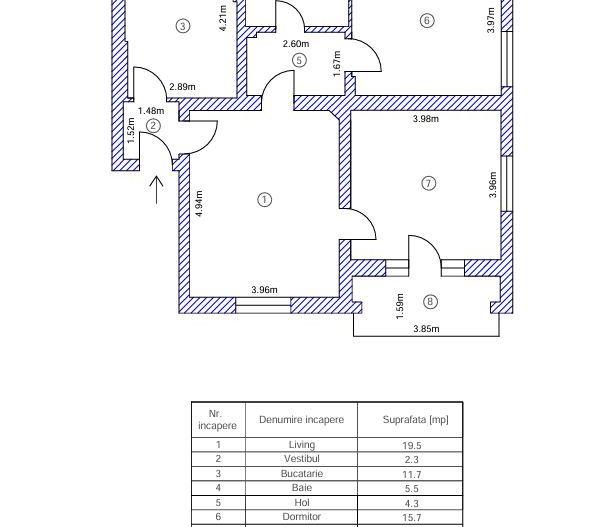 Apartament cu 3 camere| Dorobanti Capitale - Schiță 11
