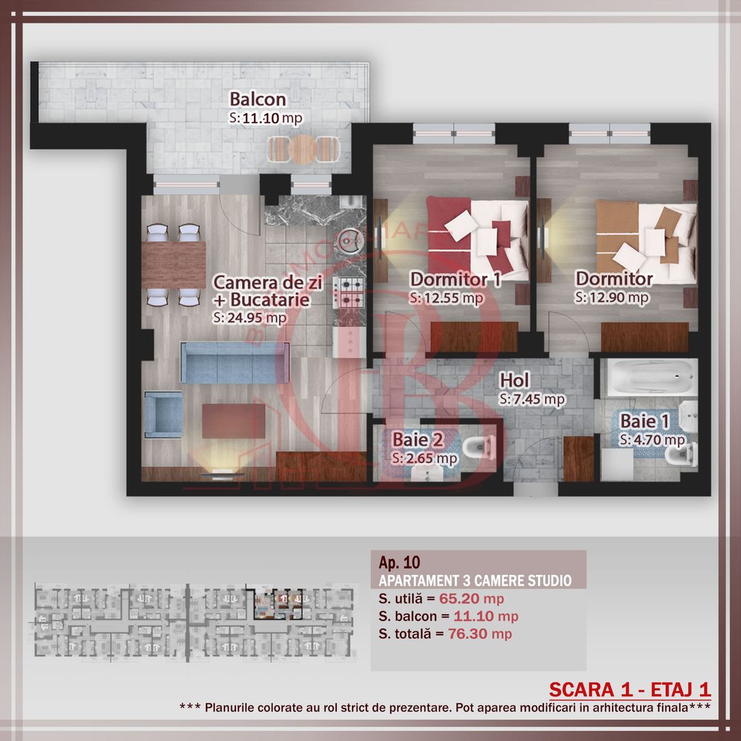 Apartament 3 camere Pret Promotional-Titan Pallady - Schiță 1