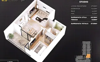 STUDIO DE VANZARE IN COMPLEX PREMIUM - SKY GARDEN RESIDENCE - Poză 15