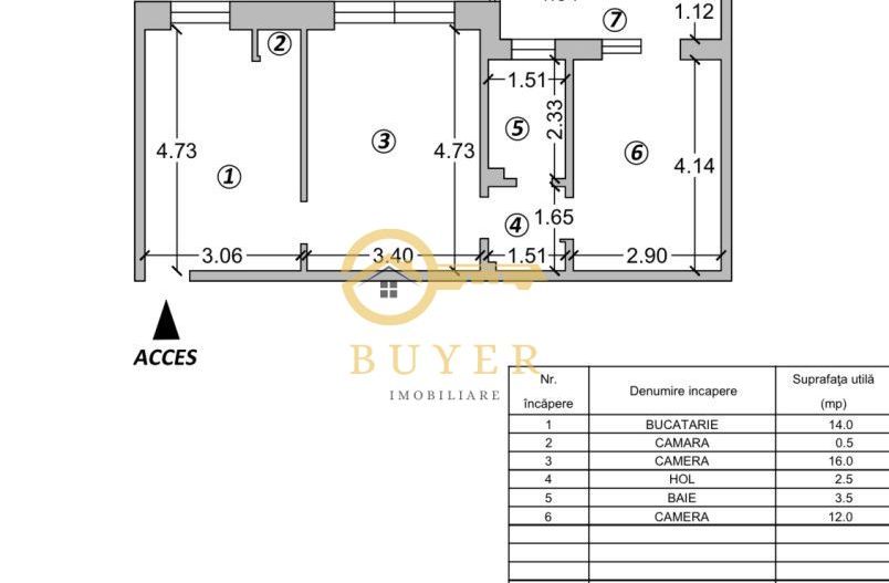 Apartament cu 2 cam la pret avantajos- etaj 4/5, balcon - Poză 6