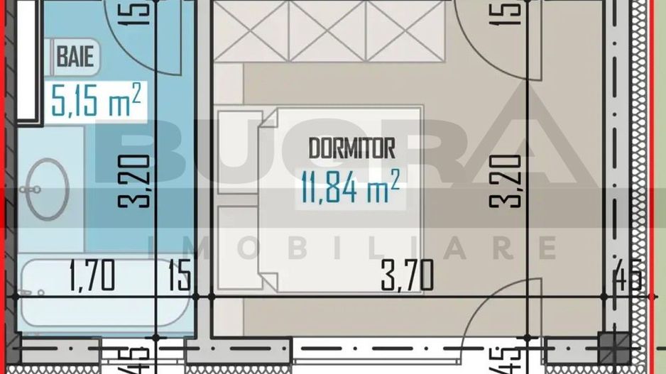 Apartament 2 camere, 40 mp, etaj intermediar, parcare, zona Petrom - Schiță 3