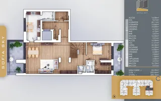 Penthouse duplex 4 cam 258 mp, lift privat, Pallady - Schiță 12