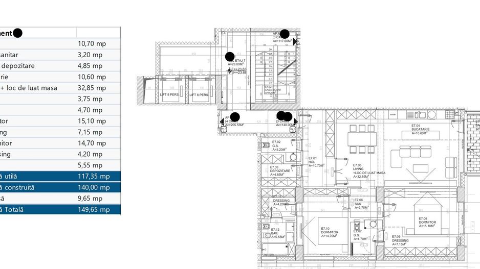 3 camere PREMIUM| 117 MP + 10 MP terasa - Schiță 19