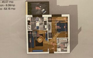 Apartament 2 camere decomandat  54 mp | Bloc nou | Mobilat și utilat - Poză 1