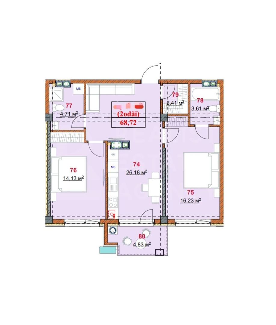 Vânzare, apartament, 3 camere, strada Grenoble, Botanica - Poză 5