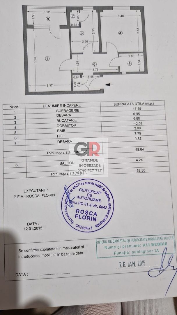 Gavrilov - apartament 2 cam, decomandat, Piata Noua - Schiță 10