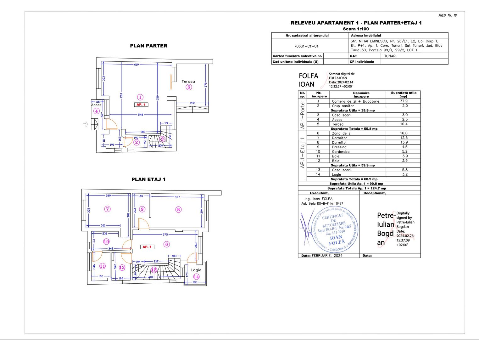 Apartament 1 – 4 camere – 124.7 mp – Terasă – Parter + Etaj 1 - Poză 1