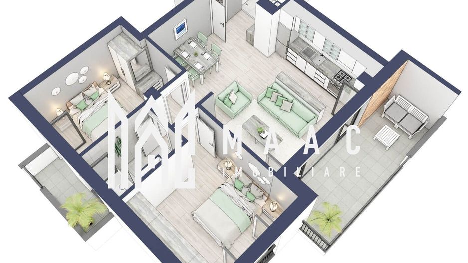 Apartament 3 camere | Balcoane 15.1 mp | Etaj II | Turnisor - Poză 4