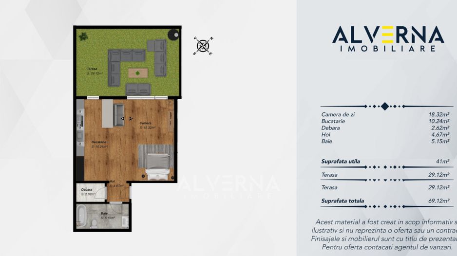 Apartament 1 camera | Studio | 41mp + gradina 29mp | *parcare | Baciu - Schiță 12