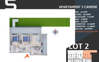 3 camere  cu gradina -parcare inclusa -finalizat - Poză 6