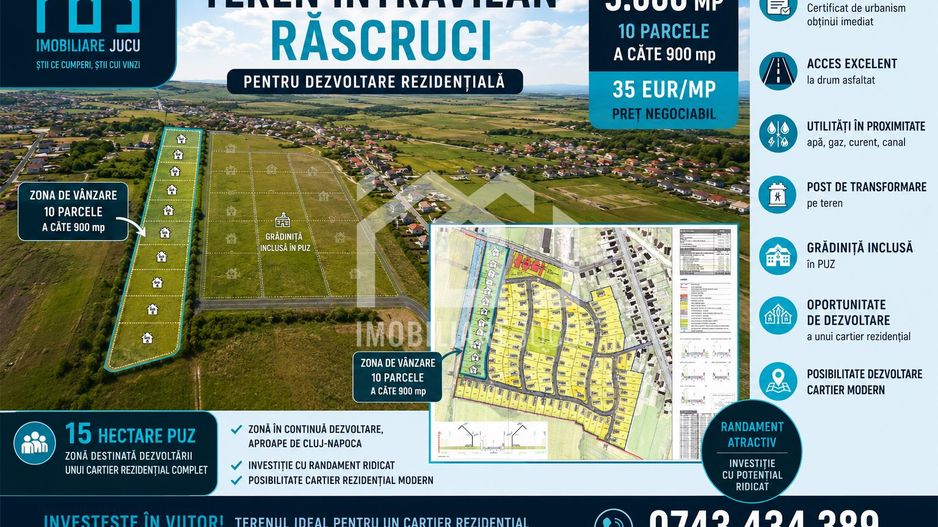 Teren intravilan pentru dezvoltare rezidențială – 9.000 mp | Răscruci - Poză 1