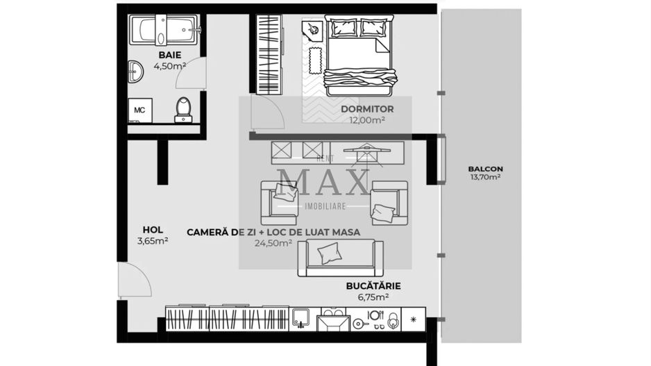 Apartament 2 camere de vânzare | 51,4 mp | Zona Autogară | Etaj 6 - Poză 1