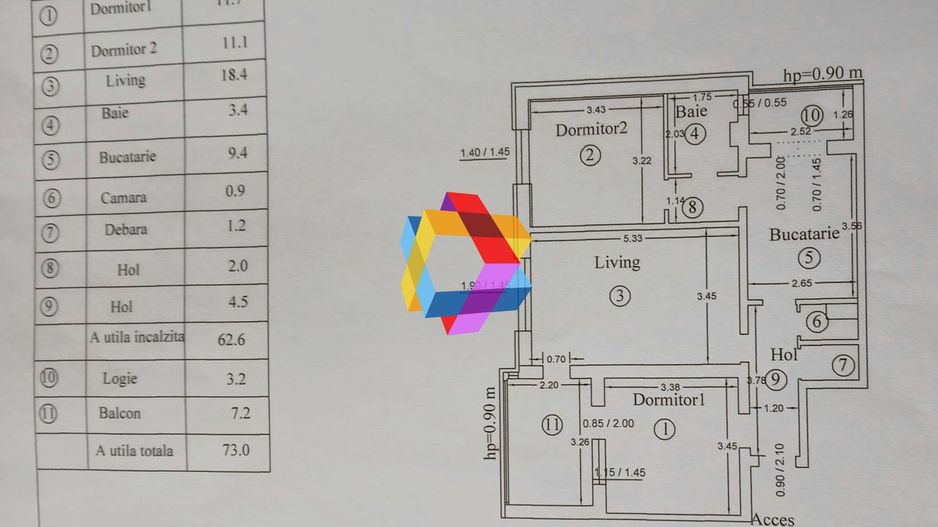 Apartament cu trei camere, zona Scriitorilor 73 mp - Poză 11