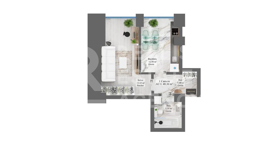 Apartament cu 1 cameră ,Lux,Priveliște deosebită - Schiță 4