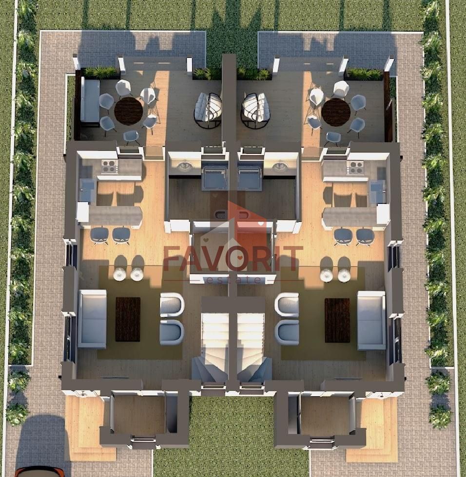 Duplex de Vanzare | Bucovat | 200m de asfalt | Toate utilitatile | Teren Generos - Schiță 2