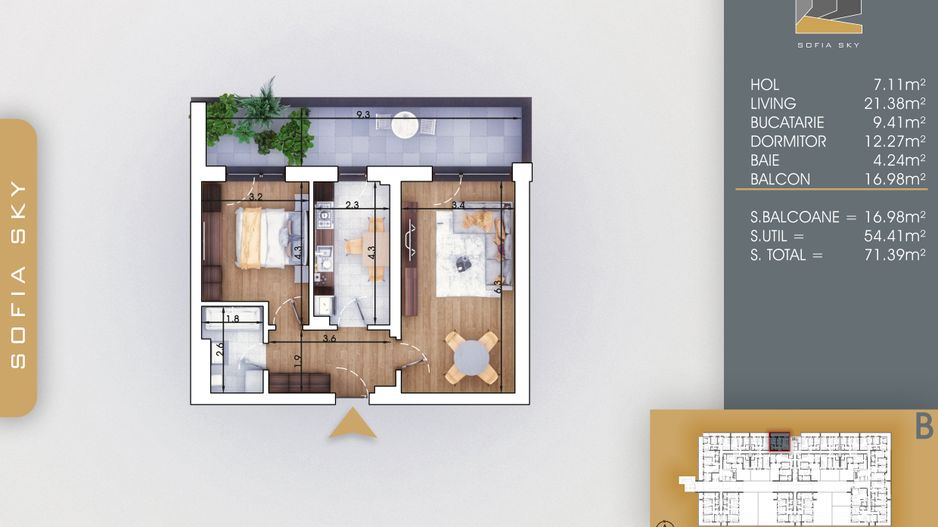 Apartament 2 camere decomandat  Titan Pallady  7 min Metrou Nicolae Teclu - Schiță 5