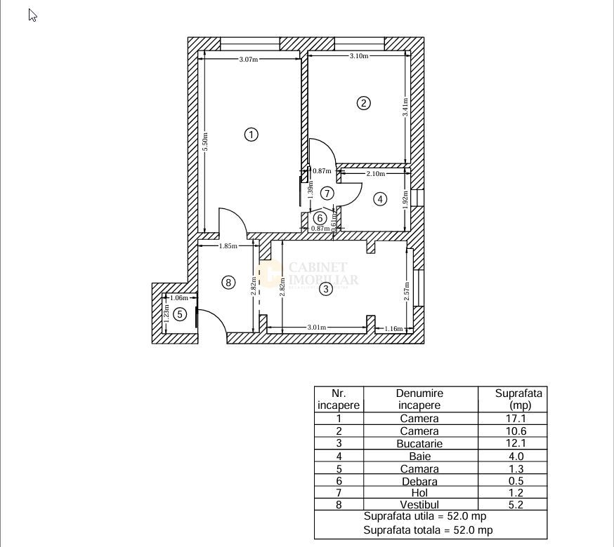 2 Camere - 52MP | Reabilitat | 1980 | Metrou Crangasi la 4 minute - Schiță 7