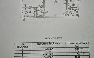 2 Camere Piata Resita cu Loc de parcare - Schiță 17