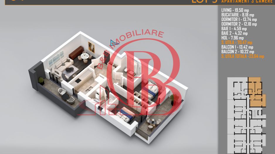 Apartament 3 camere Titan Th. Pallady-Sector 3-Metrou Teclu - Schiță 1