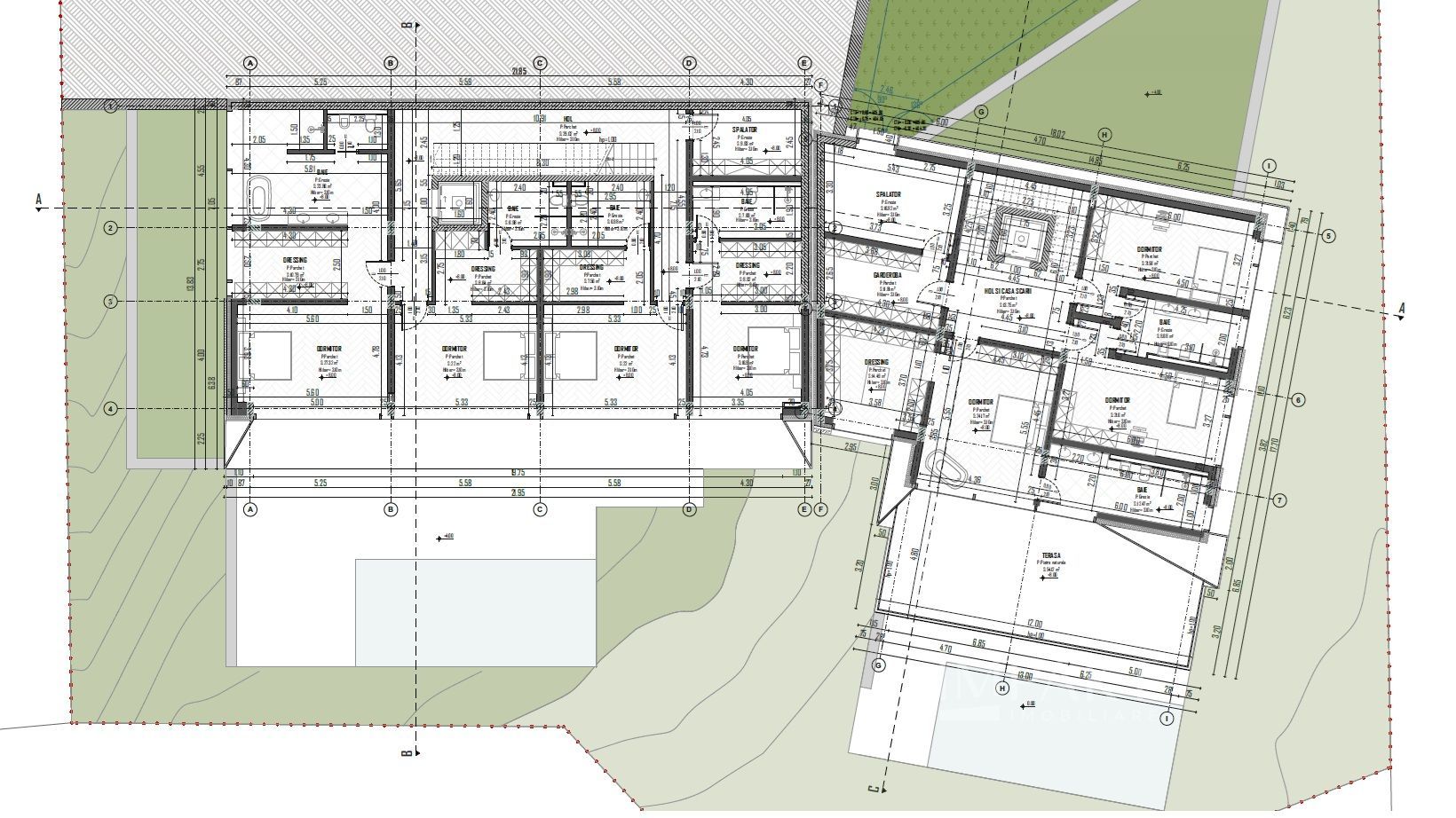 Teren 2000 m² cu AC pentru 2 vile individuale Buna Ziua~Proiect Unic - Schiță 9