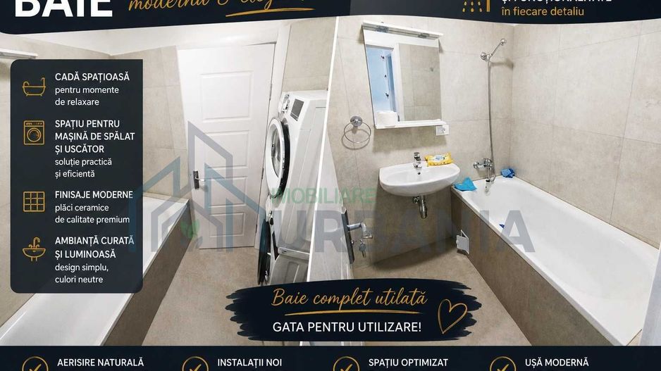 Apartament 1 cameră decomandat, complex rezidențial 2022, Bd. Poitiers – Continental, Iași, parcare intabulată și curte privată - Poză 3