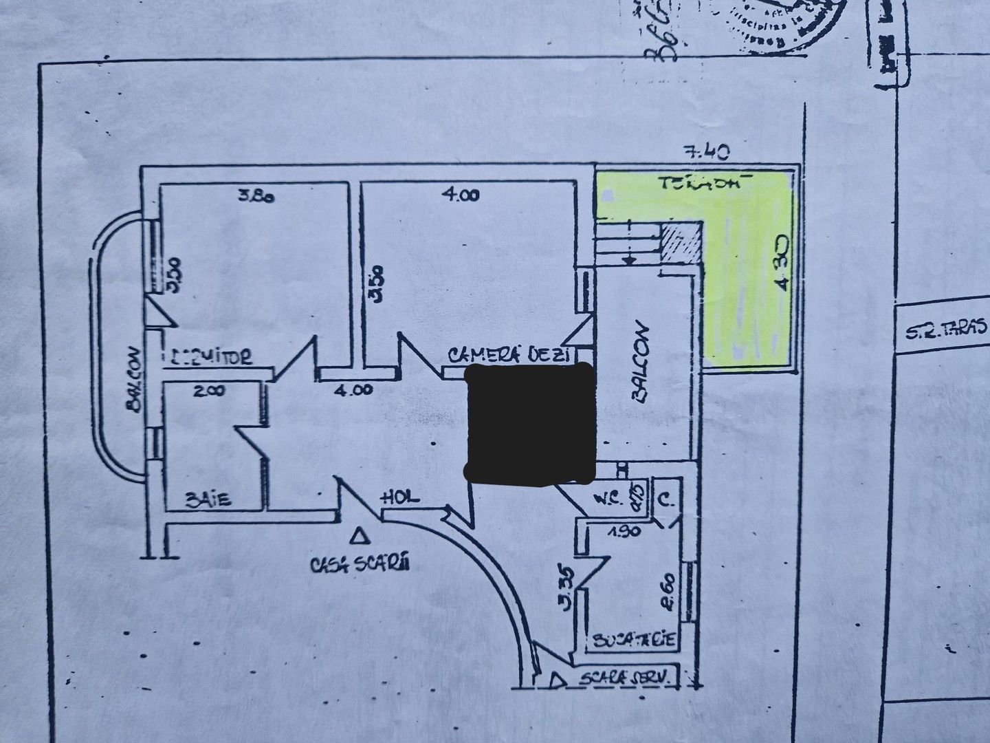 Apartament interbelic elegant cu terasă, pe Vasile Lascăr – lângă Dacia - Schiță 19