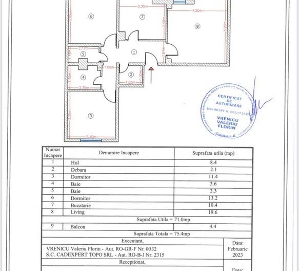 APARTAMENT 3 CAMERE | DECOMANDAT | ST 76MP | VIRTUTII | BLOC 1989 - Poză 10