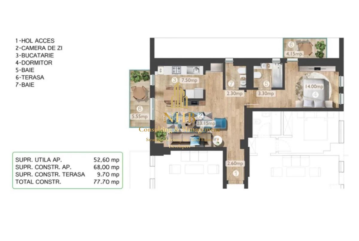 COMISION 0% APARTAMENT DOUA CAMERE MOBILAT SI UTILAT PLUS PARCARE - Poză 9