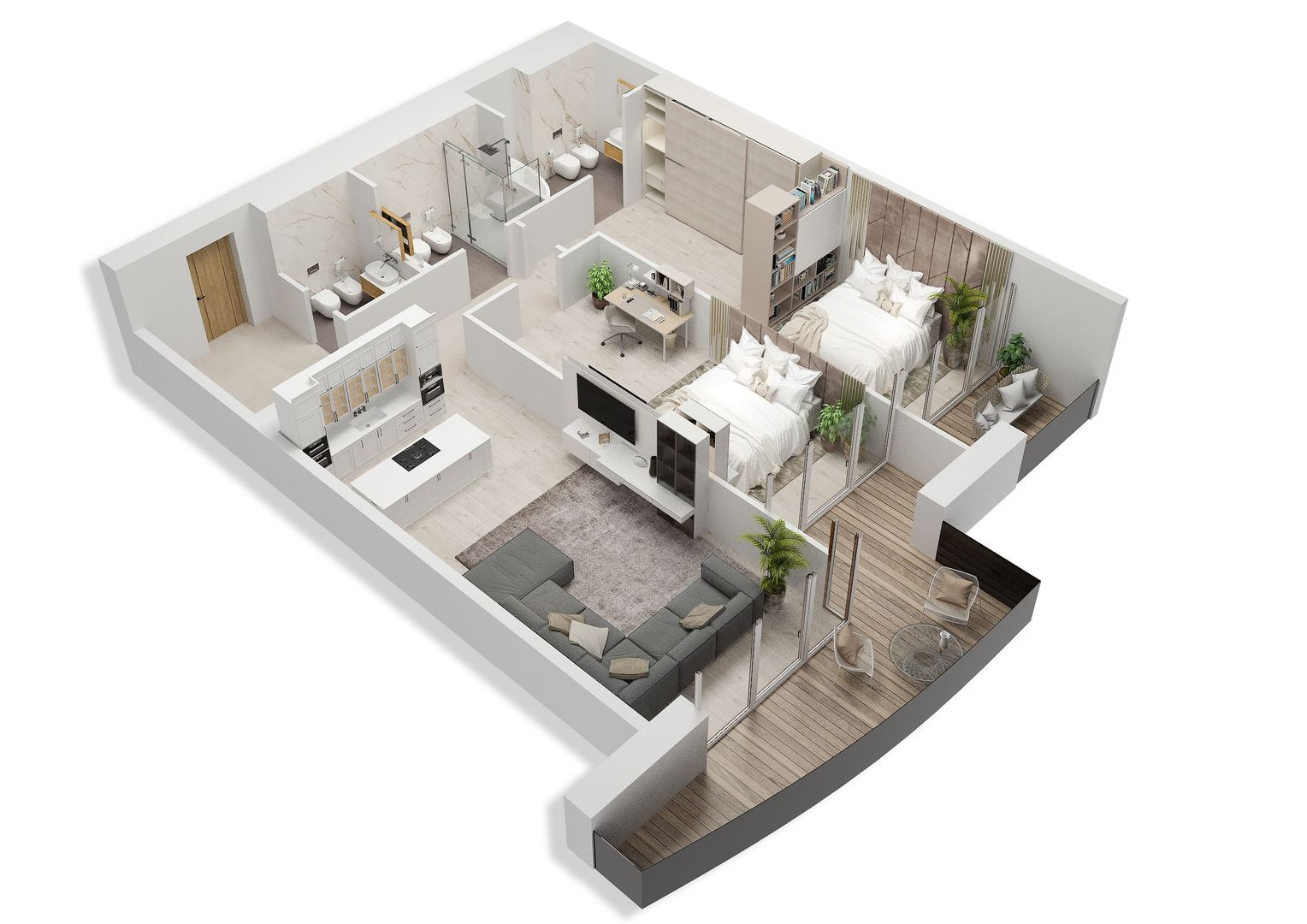 Vanzare apartament 3 camere Verdi Park Parcare si boxa inclusa - Poză 2