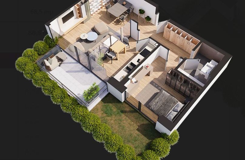 Apartament 2 camere de vanzare cu grădină - Poză 1