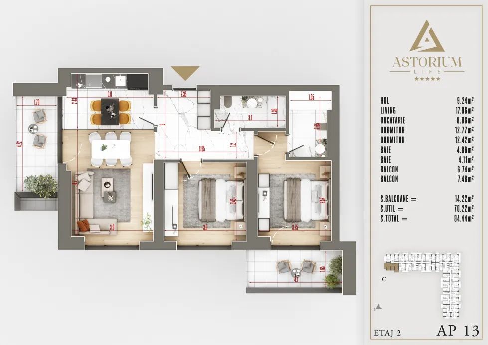 Ap 3 Camere Smart Home! Izolatie Fonica! Incalzire In Pardoseala - Poză 8