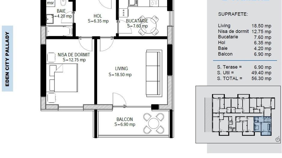 2 CAMERE / PALLADY / BLOC P+4 / METROU N. TECLU! - Poză 1