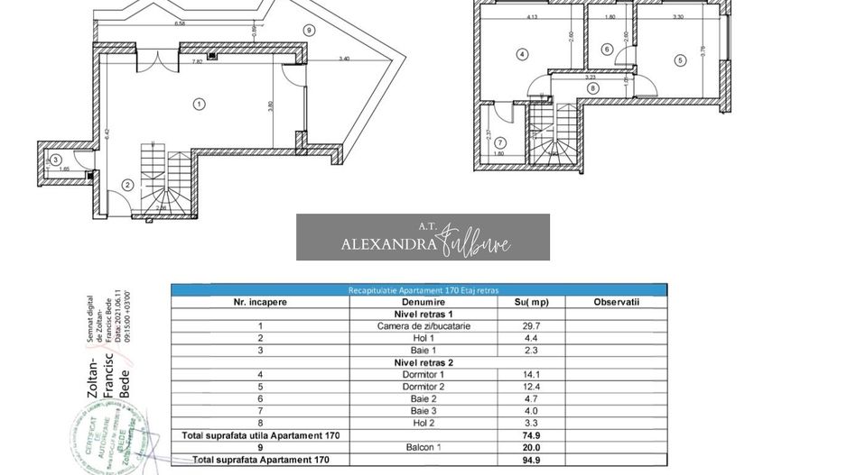 Penthouse pe 2 niveluri |3 camere | 3 băi | parcari| M. Romanul - Poză 16