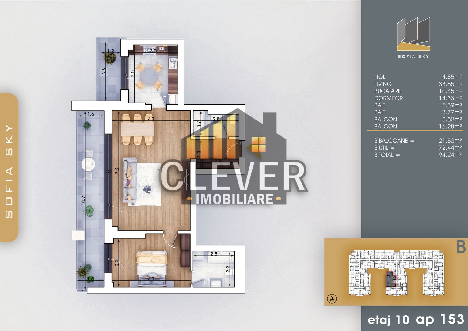 Apartament 2 Camere Suprafata Generoasa - Finalizat, Metrou Teclu - Schiță 6